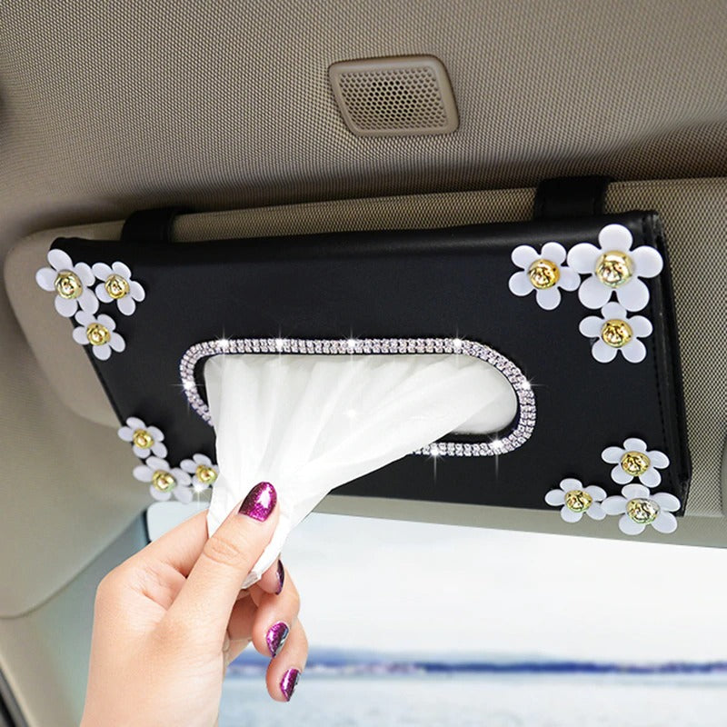 Chrysanthemum Crystal Sun Visor Paper Tissue Holder