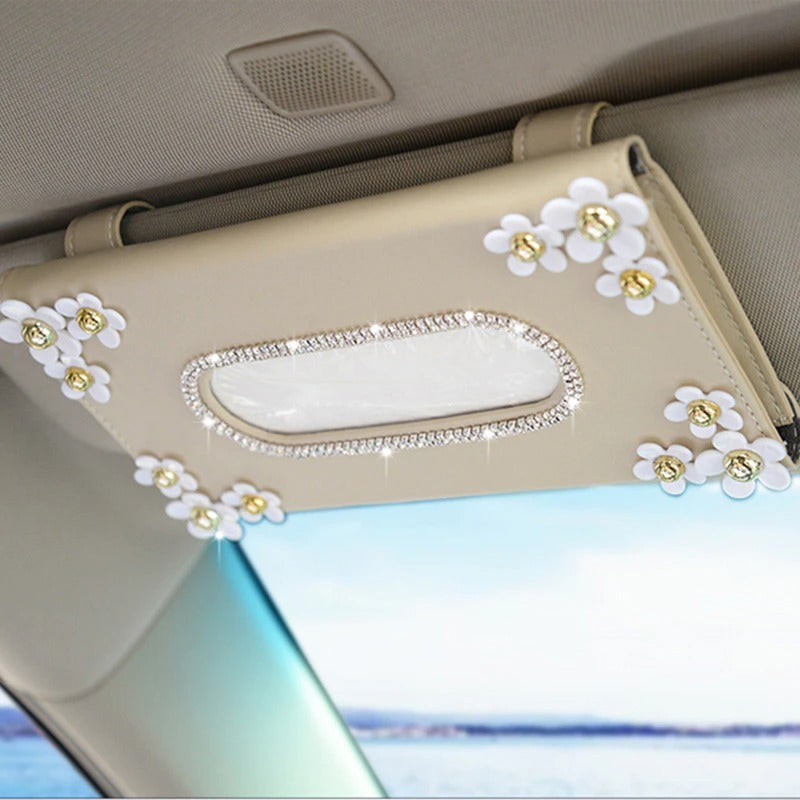 Chrysanthemum Crystal Sun Visor Paper Tissue Holder