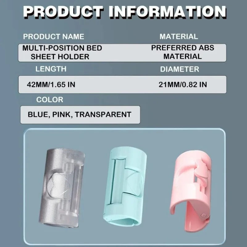 Bed Sheet Grippers Bed Sheet Fasteners Clips Sheet Holders Keeps The Bed Sheet in Place, Use as Snack Holder,